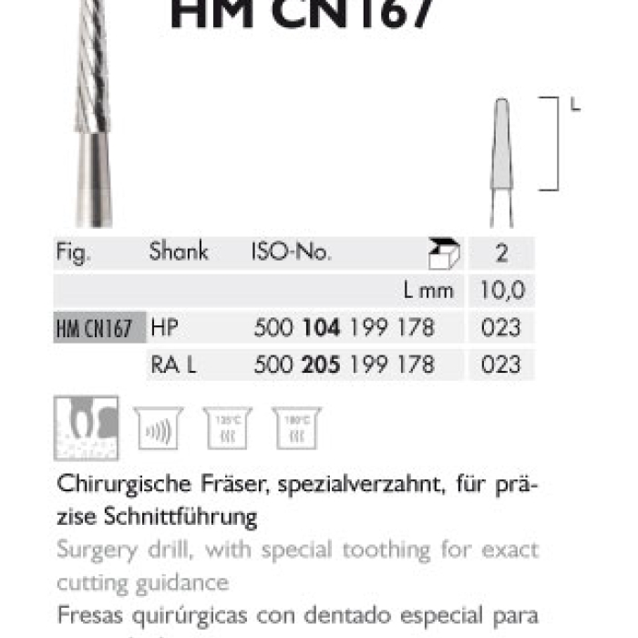 MEISINGER RAL TUNGUSTEN CERRAHİ FREZ HM 167 Alev 023