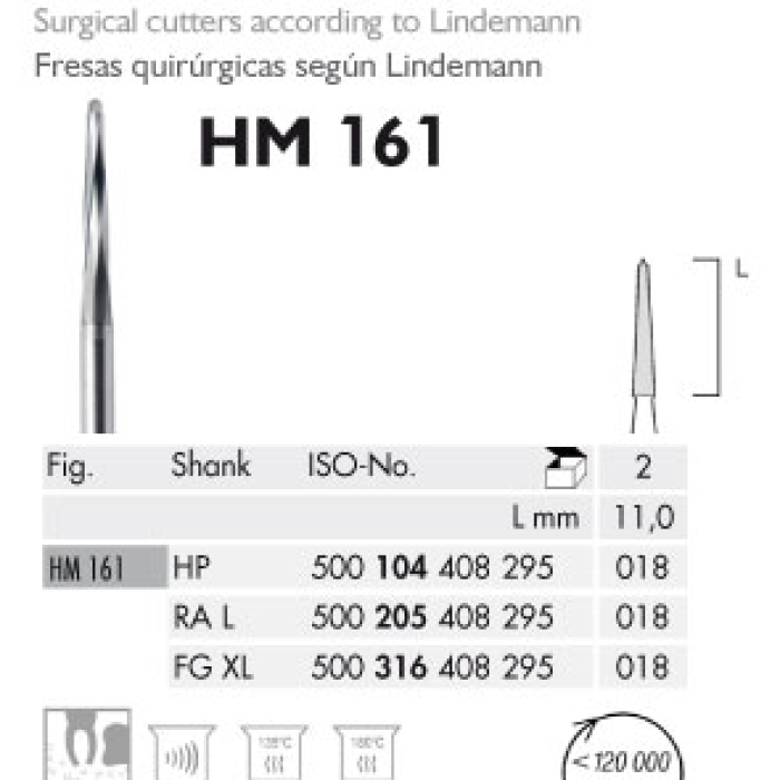 MEISINGER FGXL - RAL - HP TUNGUSTEN CERRAHİ FREZ HM 161 Alev 018