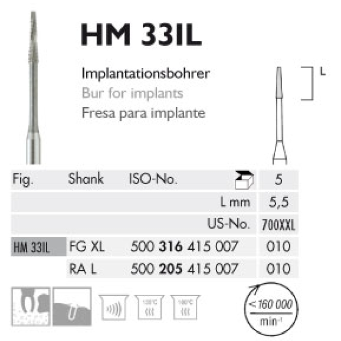 MEISINGER FGXL - RAL TUNGUSTEN CERRAHİ FREZ HM 33 IL Alev 010