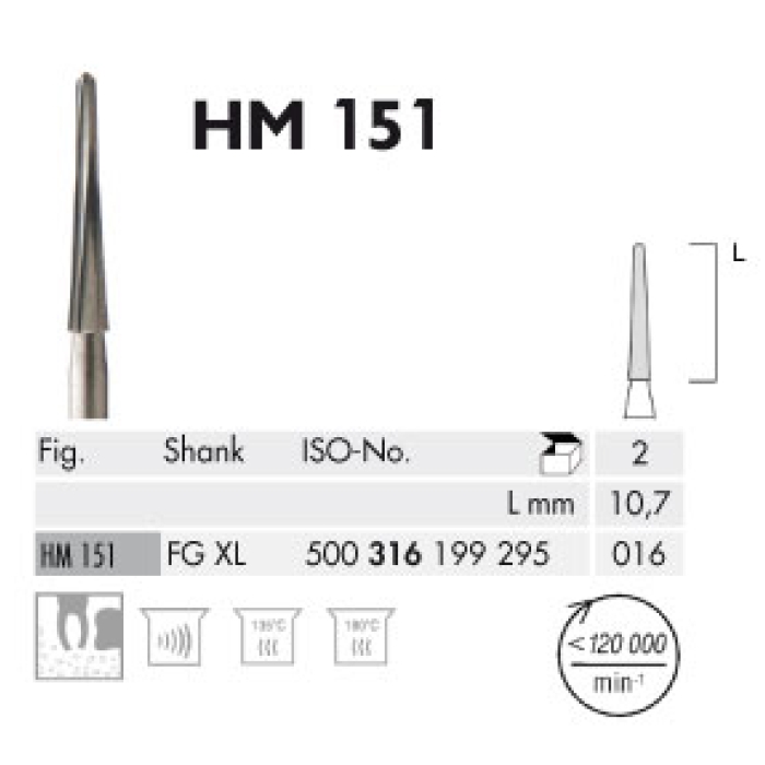 MEISINGER FGXL TUNGUSTEN CERRAHİ FREZ HM 151 Alev 016