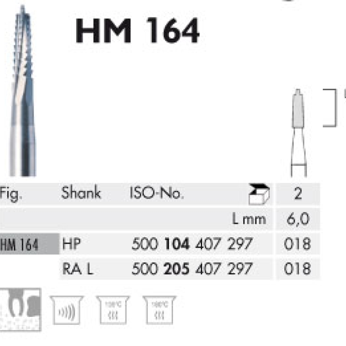 MEISINGER RAL-HP TUNGUSTEN CERRAHİ FREZ HM 164 Alev 018