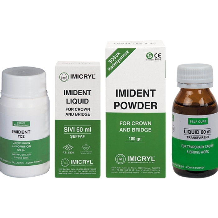 IMICRYL IMIDENT GEÇİCİ KRON KÖPRÜ AKRİLİĞİ IMIDENT Geçici Kron Köprü Akriliği 450 g Toz